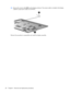 Page 6824.Remove the camera cable (2) from the display enclosure. The camera cable is included in the Display
Cable Kit, spare part number 431394-001.
Reverse this procedure to reassemble and install the display assembly.
60 Chapter 4   Removal and replacement procedures 