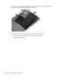 Page 667.Slide the service door forward slightly (2), lift the front right corner of the service door (3), and
then maintain an angle while removing the service door (4).
8.If you are replacing a memory module, remove the existing memory module:
a.Pull away the retention clips (1) on each side of the memory module.
The memory module tilts up.
56 Chapter 8   Maintaining your computer 