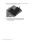 Page 667.Slide the service door forward slightly (2), lift the front right corner of the service door (3), and
then maintain an angle while removing the service door (4).
8.If you are replacing a memory module, remove the existing memory module:
a.Pull away the retention clips (1) on each side of the memory module.
The memory module tilts up.
56 Chapter 8   Maintaining your computer 