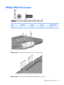 Page 127Phillips PM3.0×8.0 screw
ColorQuantityLengthThreadHead diameter
Black 16 8.0 mm 3.0 mm 5.0 mm
Where used: 4 screws that secure the hinge cover to the computer
Where used: 6 screws that secure the display assembly to the computer
Phillips PM3.0×8.0 screw 119 