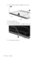 Page 13412.Lift the top edge of the backlight cover (2) and swing it outward.
13.Remove the backlight cover.
14.Turn the display panel right-side up.
15.Remove the backlight cables (1) from the clip (2) in the display panel.
16.Turn the display panel upside down.
128 Chapter 11   Recycling 