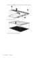 Page 13622.Release the tape (4) that secures the LCD panel to the display rear panel.
23.Remove the LCD panel.
24.Recycle the LCD panel and backlight.
130 Chapter 11   Recycling 