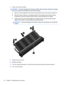 Page 708.Insert a new memory module:
CAUTION:To prevent damage to the memory module, hold the memory module by the edges
only. Do not touch the components on the memory module.
a.Align the notched edge (1) of the memory module with the tab in the memory module slot.
b.With the memory module at a 45-degree angle from the surface of the memory module
compartment, press the module into the memory module slot (2) until it is seated.
c.Gently press the memory module (3) down, applying pressure to both the left and...