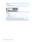 Page 24Component  
(4)Warranty period
(5)Model number (select models only)
Component  
(1)Serial number
(2)Product number
(3)Warranty period
(4)Model number (select models only)
(5)Revision number
●Regulatory label(s)—Provide(s) regulatory information about the computer.
●Wireless certification label(s)—Provide(s) information about optional wireless devices and the
approval markings for the countries or regions in which the devices have been approved for use.
14 Chapter 2   Getting to know your computer 