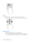 Page 44Scrolling
Scrolling is useful for moving the pointer up, down, left, or right on a page or image.
●Place two fingers on the screen and then drag them in an up, down, left, or right motion.
Pinching/stretching
Pinching and stretching allows you to zoom out or in on images or text.
●Zoom in by placing two fingers together on the display and then move your fingers apart.
●Zoom out by placing two fingers apart on the display and then move your fingers together.
34 Chapter 5   Navigating the screen 