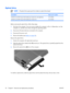 Page 47
Optical drive
NOTE:All optical drive spare part kits include an optical drive bezel.
DescriptionSpare part number
DVD±RW and CD-RW Super Multi Double-L ayer Combo Drive with LightScribe441130-001
DVD±RW and CD-RW Super Multi Double-Layer Combo Drive 441129-001
Before removing the optical drive, follow these steps:
1. Shut down the computer. If you are unsure whether the computer is off or in Hibernation, turn the
computer on, and then shut it down through the operating system.
2 . Disconnect all...