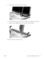 Page 56
5. Rotate the display clockwise approximately 45 degrees.
6
. Lift the left and right front corners of the switch cover  (1) until it disengages from the computer.
7 . Rotate the switch cover  (2) counterclockwise and remo ve it from the computer.
Reverse this procedure to install the switch cover.
ENWW Component replacement procedures 51 