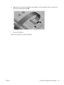 Page 54
6. Release the zero insertio n force (ZIF) connector (1) to which the ke yboard cable is attached and
disconnect the keyboard cable  (2).
7. Remove the keyboard.
Reverse this procedure to  install the keyboard.
ENWW Component replacement procedures 49 