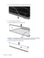 Page 11815.Remove the backlight cables (1) from the clip (2) in the display panel.
16.Turn the display panel upside down.
17.Remove the backlight frame from the display panel.
WARNING!The backlight contains mercury. Exercise caution when removing and handling the
backlight to avoid damaging this component and causing exposure to the mercury.
18.Remove the backlight from the backlight frame.
110 Chapter 11   Recycling 