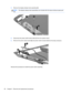 Page 683.Remove the display release hook assembly (3).
NOTE:The display release hook assemblies are included with the base enclosure spare part
kits.
4.Disconnect the power switch board cable (1) from the system board.
5.Remove the power switch board (2) and power switch actuator (3) from the base enclosure.
Reverse this procedure to install the power switch assembly.
60 Chapter 4   Removal and replacement procedures 