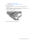 Page 75i.System board (see System board on page 62)
j.Pen holder (see 
Pen holder and pen eject assembly on page 65)
Remove the audio/infrared board:
1.Remove the two Phillips PM2.0×3.0 screws (1) that secure the audio/infrared board to the
system board.
2.Release the audio/infrared board (2) by sliding it away from you until the connectors on the front
of the board disengage from the openings in the base enclosure.
3.Remove the audio/infrared board (3).
Reverse this procedure to install the audio/infrared...