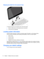 Page 28Releasing the tablet from the keyboard dock
To release the tablet from the keyboard dock, follow these steps:
1.Slide the release latch on the keyboard dock to the left (1).
2.Lift and remove the tablet (2).
Locating system information
Important system information is located on the bottom edge of the tablet or on the keyboard base. 
You may need the information when travelling internationally or when you contact support:
●Serial number
●Product number
●Warranty period
●Regulatory and wireless...