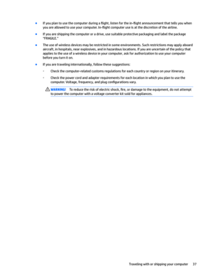 Page 47BIfyouplantousethecomputerduringa