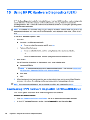 Page 5610Using HP PC Hardware Diagnostics (UEFI)
HPPCHardwareDiagnosticsisaUni