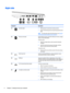 Page 14Right sideComponentDescription(1)HarddrivelightBBlinkingwhite:Theharddriveisbeingaccessed.
BAmber:HP3DDriveGuardhastemporarilyparkedthehard
drive.
NOTE:ForinformationaboutHP3DDriveGuard,seeUsingHP
3DDriveGuard(selectproductsonly)onpage34.
(2)MemorycardreaderReadsoptionalmemorycardsthatenableyoutostore,manage, share,oraccessinformation.
Toinsertacard:
1.Holdthecardlabel-sideup,withconnectorsfacingthecomputer....