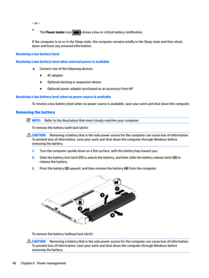 Page 56–or–
BThePower metericonshowsaloworcriticalbatterynoti