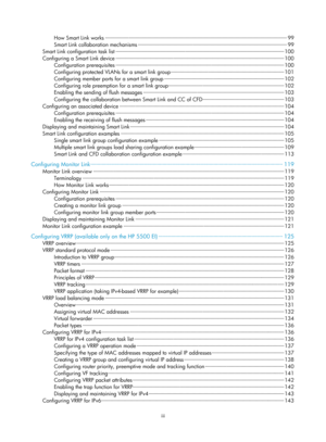 Page 2061iii 
How Smart Link works ··················\
··················\
··················\
··················\
··················\
················ ··················\
·············· 99 
Smart Link collaboration mechanisms ··················\
··················\
··················\
··················\
··················\
· ··················\
···· 99 
Smart Link configuration task list ··················\
··················\
··················\
··················\
··················\
·· ··················\...