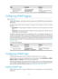 Page 2364 63 
Step Command Remarks 
3.  Switch the format of an 
NM-specific ifindex from 
32- bi t  to  16 - b i t.   undo snmp-agent ifmib 
long-ifindex enable  Optional. 
By default, an NM-specific ifindex 
is in 16-bit format. 
 
Configuring SNMP logging 
 
 
IMPORTANT: 
Disable SNMP lo
gging in normal cases to prevent a large amount of SNMP logs from decreasing device
performance. 
 
The SNMP logging function logs Get requests, Set requests, and Set responses, but does not log Get 
responses. 
•   Get...