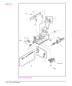 Page 171Pickup Roller Assembly
Figure 8-7
8-18 Parts and Diagrams 