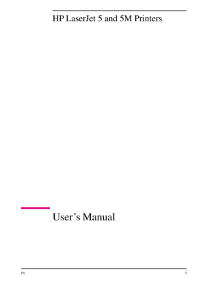 Page 3
HP LaserJet 5 and 5M Printers
User’s Manual
ENi 