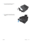 Page 1111.If you can see the jammed sheet, remove the
jammed sheet by pulling it straight out.  
2.
If you cannot see the ja mmed sheet, open the
print cartridge door, and  then remove the print
cartridge.  
ENWW
Clear jams
99 