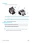 Page 90Jam locations
Jams can occur at the following locations in the product.
2
3
1
1Internal areas
2 Input tray
3 Output bin
NOTE:Jams can occur in more than one location.
Clear jams from the input tray
CAUTION: Do not use sharp objects, such as tweezers  or needle-nose pliers, to remove jams. Damage
caused by sharp objects will not be covered by the warranty.
When removing jammed media, pull the jammed media  straight away from the product. Pulling jammed
media out of the product at an angle can damage the...