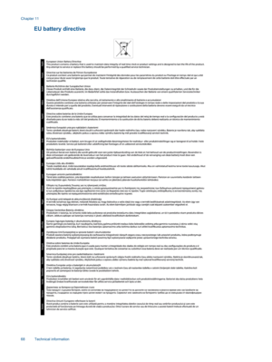 Page 70EU battery directive
Chapter 11
68 Technical information 