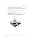 Page 45User’s Guide45
Maintaining the Projector
1. Turn off the projector and allow it to cool for 30 minutes.
2. On the bottom of the projector, loosen the two screws on the lamp cover and 
remove the cover.
3. Loosen the two screws on the lamp module and pull out the module.
4. Insert the lamp module and tighten the two screws.
5. Install the cover and tighten the two screws.
6. Turn on the projector. If the lamp does not turn on after the warm-up period, try 
reinstalling the lamp again.
7. Open the...