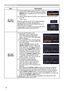 Page 7676
SECURITY menu
ItemDescription
MY TEXT  DISPLAY
(1)   Use the ▲/▼ buttons on the SECURITY menu to 
select the MY TEXT DISPLAY and press the ► or 
ENTER button to display the MY TEXT DISPLAY 
on/off menu.
(2)   Use the ▲/▼ buttons on the MY TEXT DISPLAY on/off menu to select 
on or off.
ON  ó OFF
When it is set ON, the MY TEXT will be displayed 
on the START UP screen and the INPUT_
INFORMATION when the INFORMATION on the 
SERVICE menu is chosen.
• This function is available only when the MY TEXT...