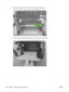 Page 1205.Slide the assembly away from the other hinge pin to release it.
Figure 2-91   Remove the duplex media-feed assembly (4 of 5)
6.Pull the duplex media-feed assembly out of the back of the product.
Figure 2-92   Remove the duplex media-feed assembly (5 of 5)
106 Chapter 2   Removal and replacement ENWW 