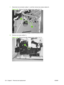 Page 1387.Disconnect one connector (callout 1), and then remove two screws (callout 2).
Figure 2-121   Remove the high-voltage power supply (6 of 11)
2
1
8.Remove one screw (callout 1).
Figure 2-122   Remove the high-voltage power supply (7 of 11)
1
124 Chapter 2   Removal and replacement ENWW 