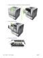 Page 2383.Press the cartridge-door-release button, and open the cartridge door.
2
1
3
2
1
3
2
1
3
2
1
3
4.Remove the print cartridge.
2
3
5.Remove any jammed paper.
224 Chapter 3   Solve problems ENWW 