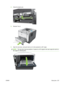 Page 2414.Close the duplex pan.
5.Reinsert Tray 2.
2
1
2
2
6.Open the rear door, and push down so it is fully opened to a 90° angle.
NOTE: The rear door has two positions. It opens to a 45° angle for the rear output bin and to a
90° angle for clearing jams.
ENWW Clear jams 227 