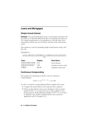 Page 9898 8: Additional Examples
Loans and Mortgages
Simple Annual Interest
Example. 