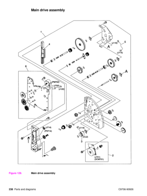 Page 240238Parts and diagrams C9706-90926
Main drive assembly
Figure 129.Main drive assembly 