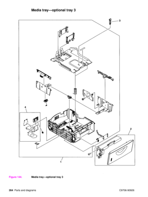 Page 266264Parts and diagrams C9706-90926
Media tray—optional tray 3
Figure 144.Media tray—optional tray 3 