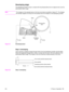 Page 77EN 4 Theory of operation75
Developing stage 
The developing cylinder comes in contact with the photosensitive drum to deposit toner onto the 
electrostatic latent image.
NoteThe charges on the exposed area on the drum are shown as positive in figure 27. The charges 
are actually negative, but they are more positive than the charges on the developing cylinder.
Figure 27. Developing block
Step 3: developing
Toner acquires a negative charge through friction from the developing cylinder and the blade. 
When...