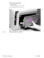 Page 9492Removal and replacement C9706-90926
Fuser cover (and fuser)
1 Turn the printer off.
2 Rotate two locking tabs (callout 1) upward.
3 Gently slide the fuser out of the printer.
Figure 39. Removing the fuser cover (and fuser)
21 