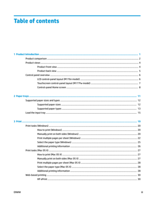 Page 5Table of contents
1  Product introduction .....................................................................................................................................
 1Product comparison ...............................................................................................................................................
 2Product views...