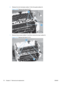 Page 886.Release the wire harnesses (callout 1) from the guide (callout 2).
Figure 2-50   Remove the fuser (6 of 7)
2
1
7.Remove three screws (callout 1) and then remove the fuser (callout 2).
Figure 2-51   Remove the fuser (7 of 7)
1
2
70 Chapter 2   Removal and replacement ENWW 