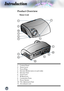 Page 8


Introduction

///
/

1.	 Control	Panel
2.	 Zoom	Lever
3.	 Focus	Ring
4. Elevator Button (one on each side)
5.	 Elevator	Feet
6.	 Zoom	Lens
7.	 IR	Receivers
8.	 Connection	Ports
9.	 Power	Socket
10.	 Tilt-Adjustment	Feet
11.	 Air	exhaust	vent
////
Main Unit
Product Overview
3
5
4
6
118
10
10
2
59
1
10
17       