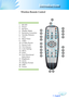 Page 11
English
Introduction

Wireless Remote Control
1.	 IR	LED
2.	 Power
3.	 Re-Sync	
4.	 Display	Mode
5.	 Keystone	Correction
6.	 Number	Buttons
7.	 Clear
8.	 Sleep	Timer
9.	 Video
10.	 S-Video	Source
11.	 Source	Lock	
12.	 VGA	Source
13.	 Color	Setting
14.	 Menu
15.	 Enter
16.	 Four	Directional	
Select	Keys
17.	 Brightness
18.	 Zoom
19.	 Display	Format
20.	 Hide
21.	 Freeze	
	21
1
	4
	5
	6
	9
2
	7
	8
	3
	15
	13
	12
	16
	14
	17
	18
	19
	20
	10	11  