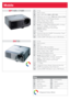 Page 42.0 kg
2200 Lumens
2000:1 (EP716R) /2500:1 (EP719R) 
SVGA (800 x 600) up to SXGA  / XGA (1024 x 768) up to SXGA+
4000/3000 Hours (STD/Bright Mode)*
480i/p, 576i/p, 720p, 1080i
28/30dB (STD/Bright Mode)
Inputs: 2 x VGA (YPbPr/RGB/SCART), S-Video, 
Composite  Audio: 1 Audio Input
Outputs: VGA monitor loop though
Comms: RS232
1 x 2 Watt
Password Security, SCART Connectivity, Travel 
ready, Auto Power off
3 years (LAMP 180 days or up to 1000 Hours)
EP716R / 719R
2.0 kg
2500 Lumens
2500:1
XGA (1024 x 768) up...