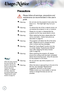 Page 4
Usage Notice
Precautions
	
Please follow all warnings, precautions and  maintenance as recommended in this user’s guide.
When the lamp reaches 
the end of its life, the 
projector will not turn 
back on until the lamp 
module has been 
replaced. To replace 
the lamp, follow the 
procedures listed under 
"Replacing the Lamp" 
section on page 42.
▀■ Warning- Do not look into the projector's lens when the 
lamp is on.  The bright light may hurt your 
eyes.
▀■ Warning-To reduce the risk of...