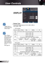 Page 36
36English

User Controls

 Display Type
Choose the Display type as 6:0 (280 x 800) or  
6:9 (280 x 720).
 
	 6:0 screen
Source480i/p576i/p720p
080i/pPC
AutoIf this format is select, screen type will auto become 6:0 (280 × 800).
4:3 Scale to 066 × 800
6:0  Scale to 280 × 800
LBXScale to 280 × 960,  
then get the central 280 × 800 image to display.
Native : mapping centered 280 × 720  centered :...