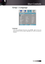 Page 35
English


Setup | Language
Language
Choose  the  multilingual  OSD  menu.  Press ENTER (              )  into  the  sub menu and then use the Left (◄) or Right (►) key to select your preferred language. 
User Controls 