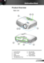 Page 77English
Introduction
Product Overview
1. Control Panel
2.  Focus Ring
3.  Lens
4.  IR Receivers
5.  Tilt-Adjustment Feet6. Security Bar
7.  Input / Output 
Connections
8.  Power Socket
675
2
543
14
8
Main Unit  