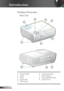 Page 88
English
Introduction
1.  Control Panel
2.  Zoom
3.  Focus
4.  Zoom Lens
5.  IR Receivers
Main Unit
Product Overview
6. Connection Ports
7.  Power Socket
8.  Tilt-Adjustment Feet
9.  Lamp Cover
67
4
8
1
5
8
239 