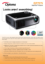 Page 1EP727i
Digital DLP® Projector
The EP727i not only offers fantastic looks and style but also great performance. Super-bright 2500 ANSI Lumens 
and great XGA picture quality with striking realistic colour enhances powerful business presentations and enticing 
home videos.•	 2500	ANSI	Lumens	to	highlight	presentations	to	the	finest	detail
•	 Designer	styling:	light,	compact	at	2kg	and	as	versatile	on	the	move	as	when	installed
•	 BrilliantColor™	and	2200:1	contrast	gives	exceptional	colour	to	create	crystal...