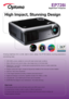 Page 1EP728i
Digital DLP® Projector
Amazing  brightness  from  a  small,  sleek  &  stylish  design;  the  EP728i  delivers  stunning  presentations  
and enticing video.  
•	 2800	ANSI	Lumens,	suitable	for	rooms	with	bright	ambient	light	conditions
•	 Native	XGA	and	zoom	lens	for	sharp,	crisp	images	down	to	the	finest	detail
•	 BrilliantColor™	and	2200:1	contrast	gives	exceptional	life-like	colours	to	create	crystal	clear	  presentations and video
•	 Designer	styling	that‘s	light,	compact	at	2kg	and	as...